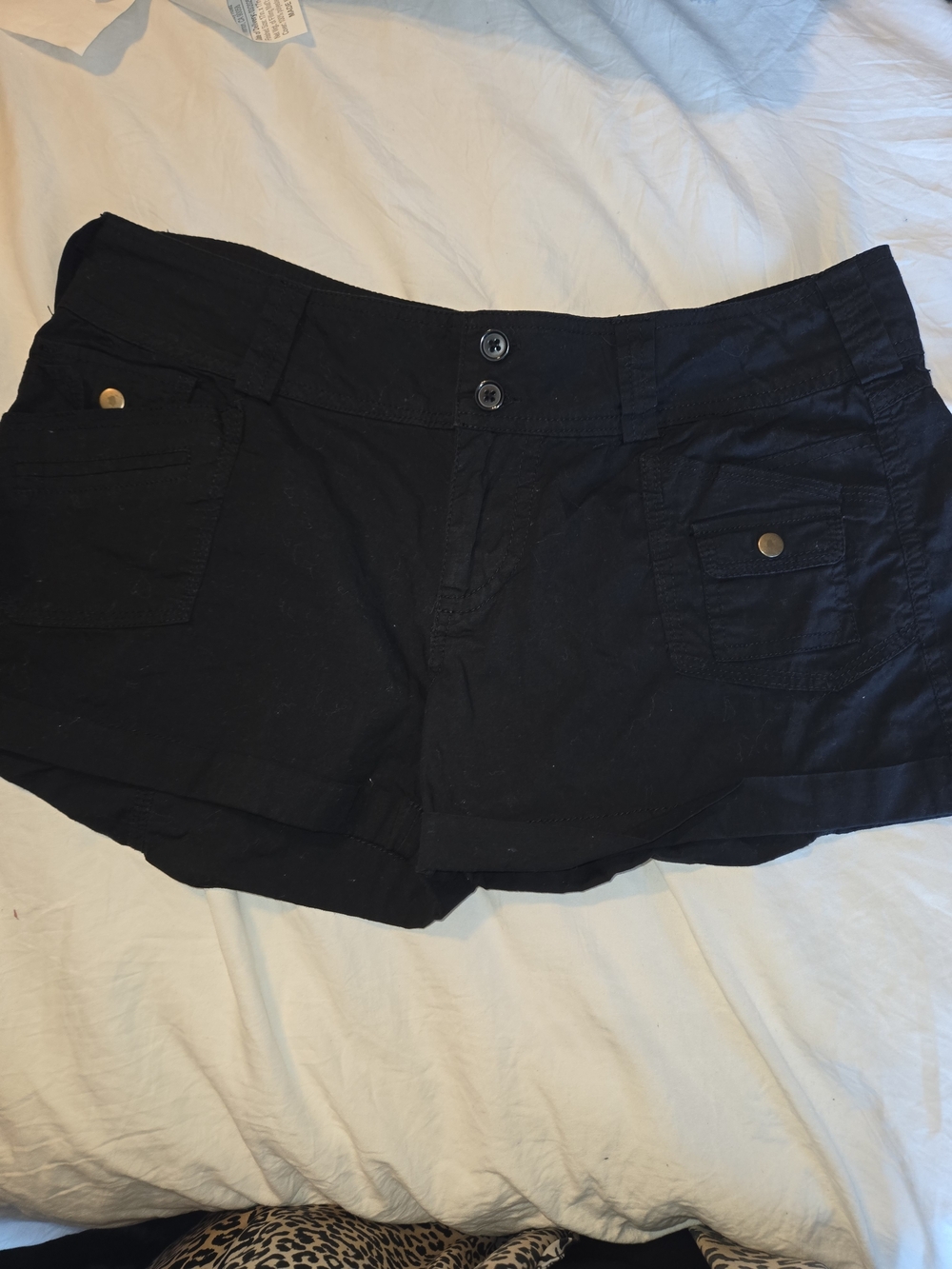 Black Women's Casual Button-Front Shorts